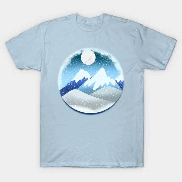 Snowy Mountains T-Shirt by Rewrite the night🌙⭐️